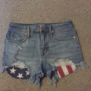 High waisted jean shorts